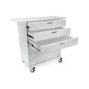 Extra Wide Core Cart with White Drawers