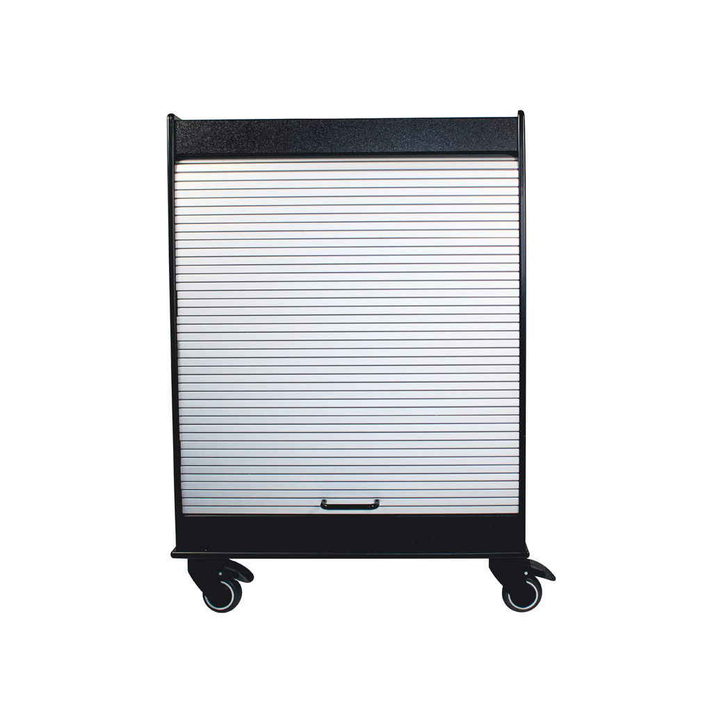 Equipment Cart Black 24 x 24, 35" Height, Adjustable Shelf, Tambour Door