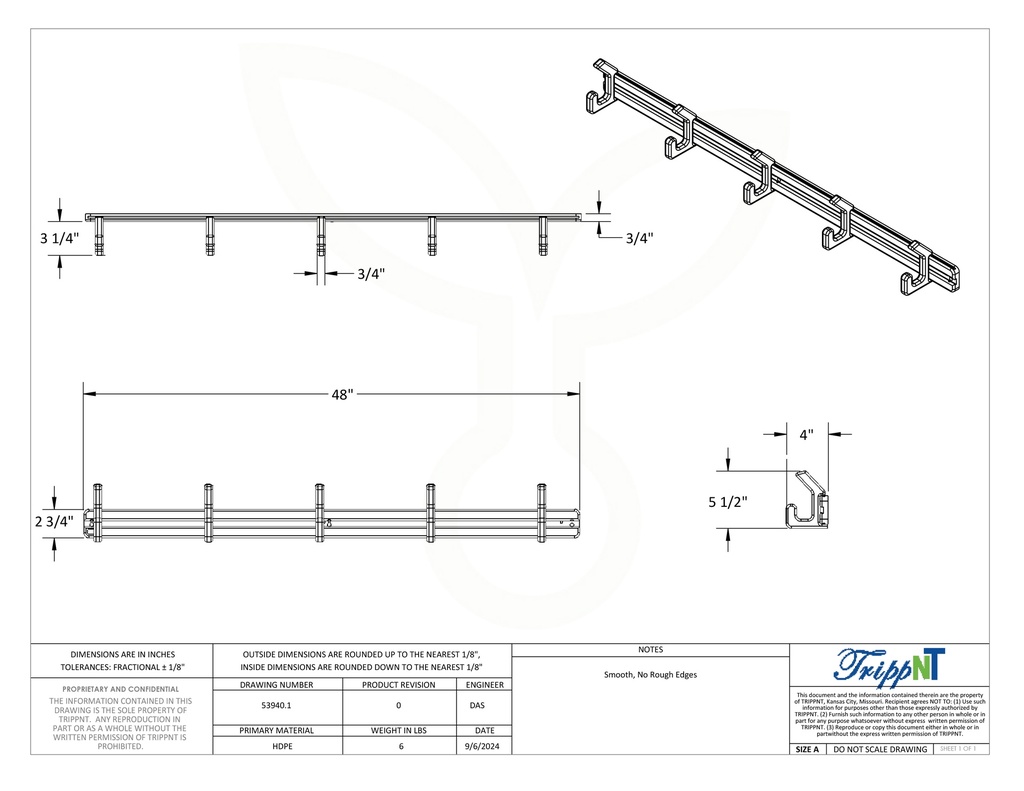 48 inch Adjustable Surgical Helmet Rack