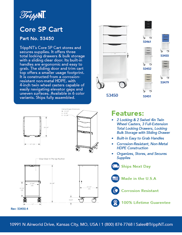 Core SP Cart with White Drawers