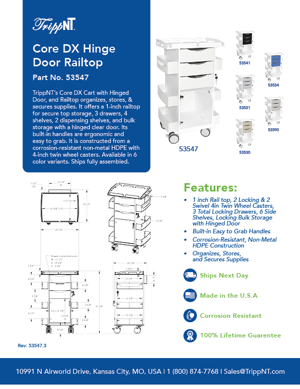 Core DX White Hinged Door & Railtop