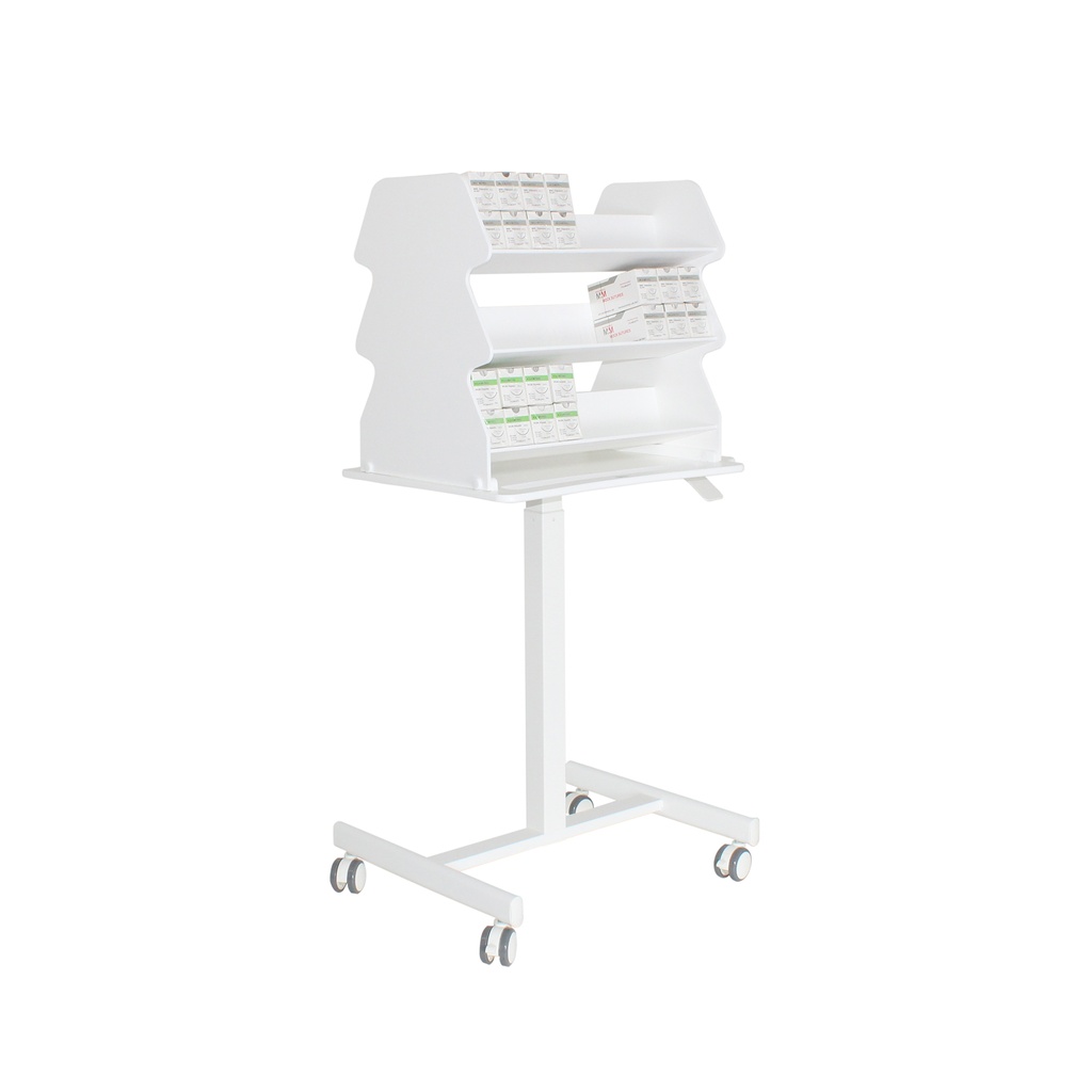 53944 Height Adjustable Doube-Sided Medical Suture Stand Companion Cart, 24 x 61 ½ x 19 ½ inches WHD