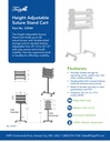 53944 Height Adjustable Doube-Sided Medical Suture Stand Companion Cart, 24 x 61 ½ x 19 ½ inches WHD