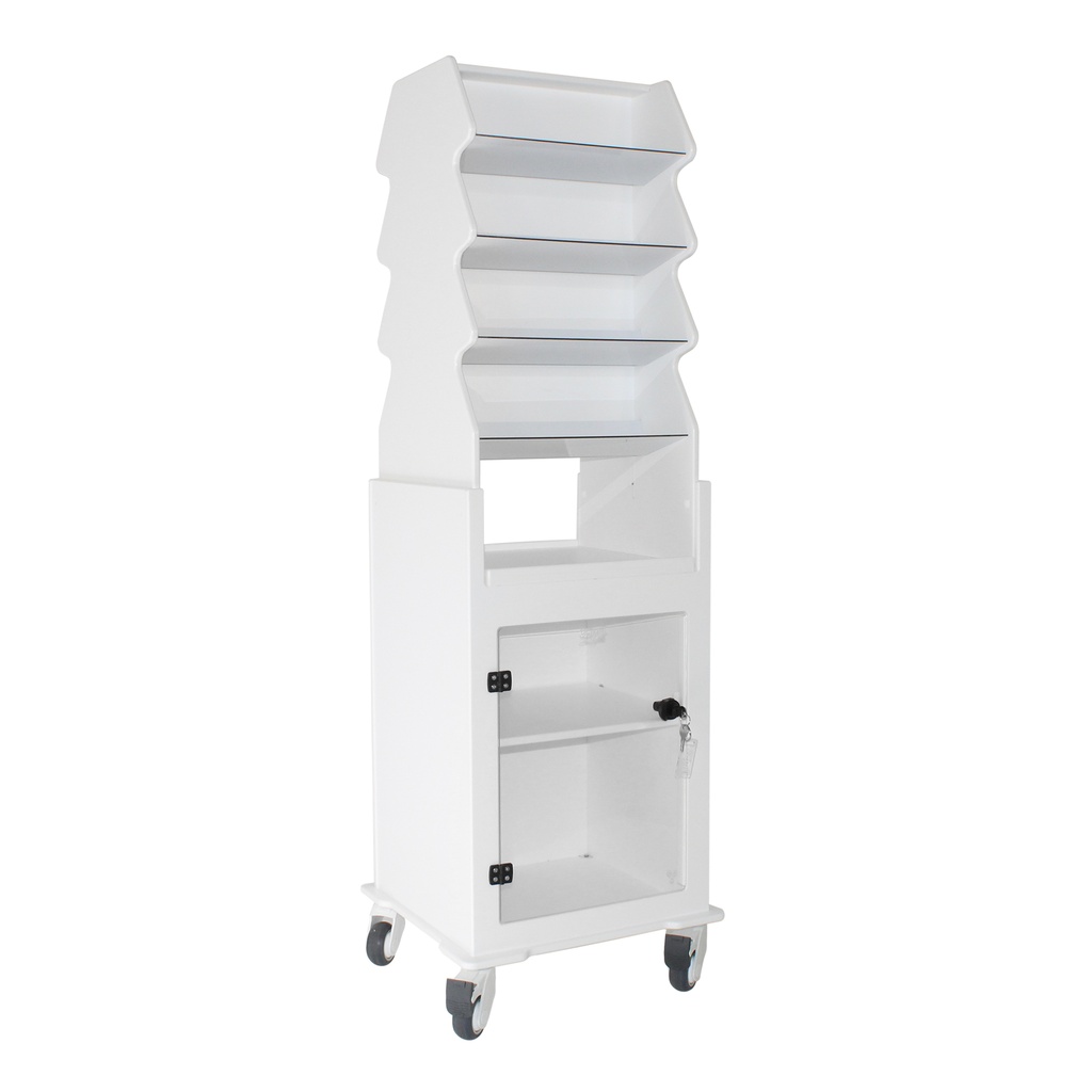 Tall Narrow Suture Medical Cart with Clear Lockable Door