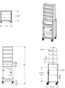 Tall Narrow Suture Medical Cart with Clear Lockable Door