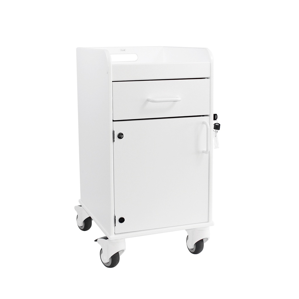 Bedside Cart with White Drawer