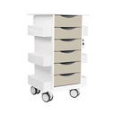 Polyethylene Core 6D Cart with Almond Drawers for Labs and Hospitals, 22 7/8" Width X 35 5/8" Height X 19 3/8" Depth