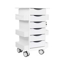 Polyethylene Core 6D Cart with White Drawers, for Labs and Hospitals, 22 7/8" Width X 35 5/8" Height X 19 3/8" Depth