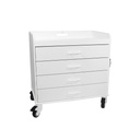 Extra Wide Compact Cart with White Drawers