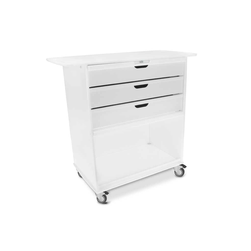 Extra Wide Core Cart with White Drawers