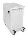 Narrow Locking Cart 3 Shelves in White