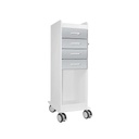 Tall Locking Cart 4D with Silver Metallic Drawers