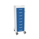 Tall Locking Cart 8D with Global Blue Drawers