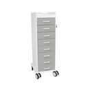 Tall Locking Cart 8D with Dolphin Gray Drawers