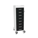 Tall Locking Cart 8D with Black Drawers