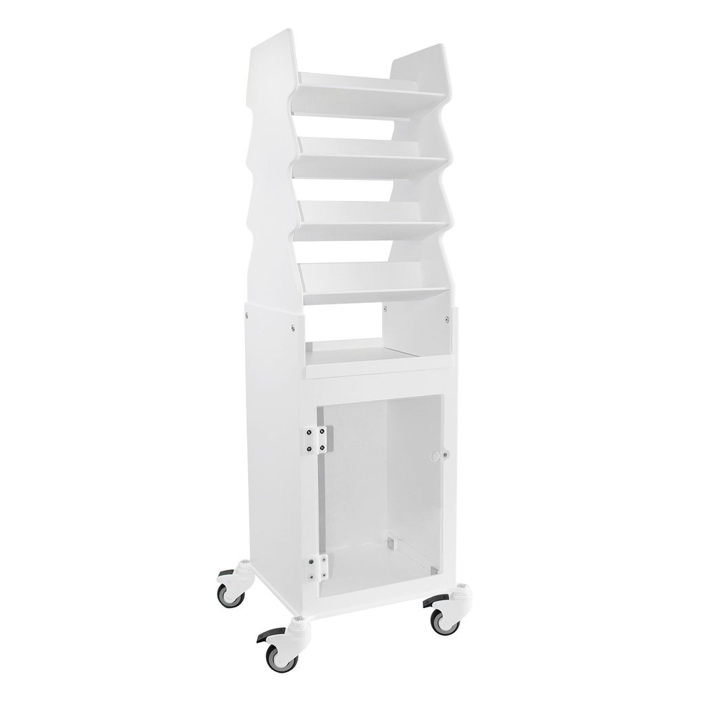 Tall Slanted Suture Medical Cart with Clear Door, 19 5/8" Width X 58" Height X 17 7/8" Depth