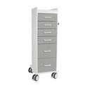 Tall Locking Cart 6D with Gray Drawers