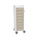 Tall Locking Cart 8D with Almond Beige Drawers