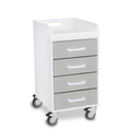 Polyethylene Compact 4 Drawer Locking Cart for Labs and Hospitals, 14 3/8" Width x 27 7/8" Height x 18 3/8" Depth, Gray