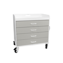 Extra Wide Compact Cart with Gray Drawers