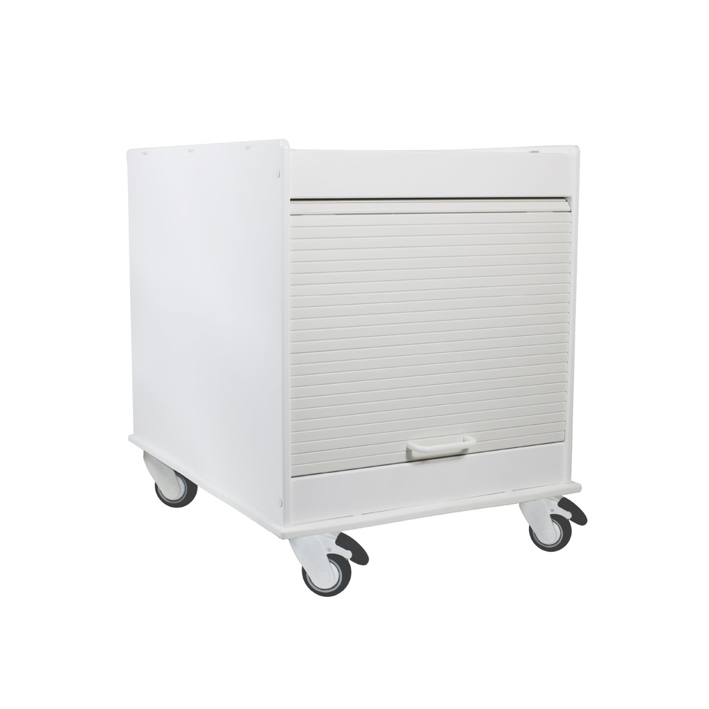 Equipment Cart White 18 x 24, 24" Height, Adjustable Shelf, Tambour Door