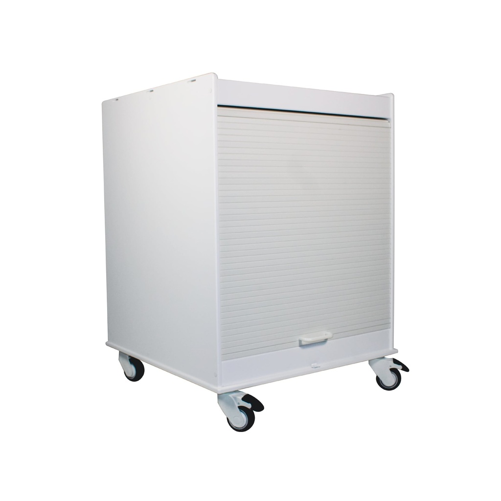 Equipment Cart White 24 x 24, 35" Height, Adjustable Shelf, Tambour Door