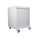 Equipment Cart White 24 x 24, 35" Height, Adjustable Shelf, Tambour Door