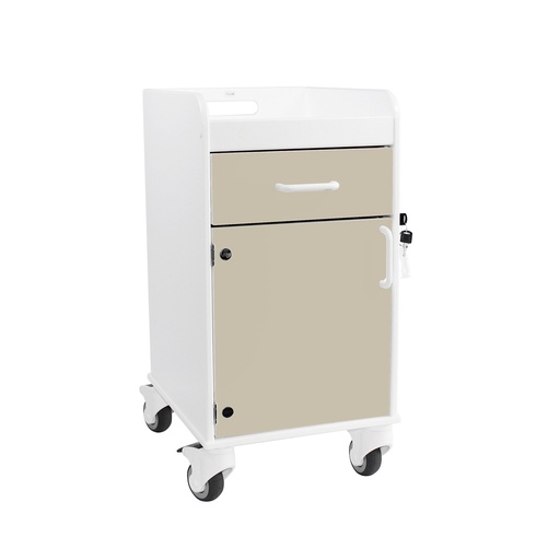 [53406] Bedside Cart with Beige Drawer