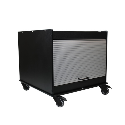 [53641] Equipment Cart Black 24 x 24, 24" Height, Adjustable Shelf, Tambour Door