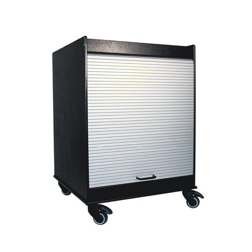 [53642] Equipment Cart Black 24 x 24, 35" Height, Adjustable Shelf, Tambour Door