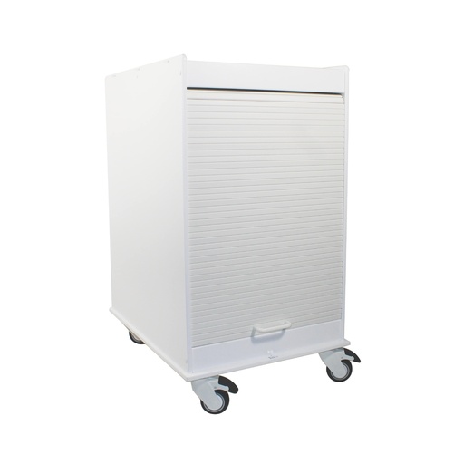 [53625] Equipment Cart White 18 x 24, 35" Height, Adjustable Shelf, Tambour Door